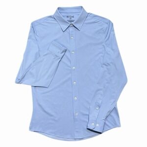 Rhone Shirt Men's Medium Slim Fit Blue Fine Italian Fabric Performance Button Up